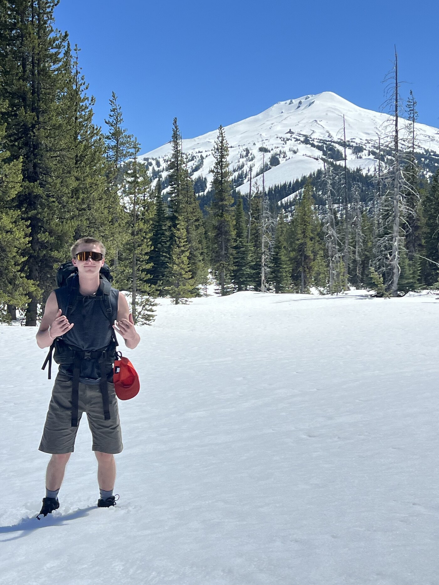 Hiking in the snow